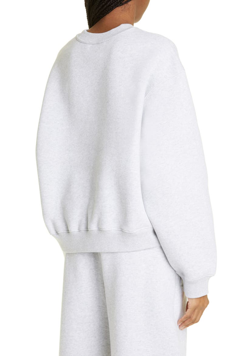 Women's Essential Cotton Blend Fleece Logo Sweateshirt, Alternate, color, LIGHT HEATHER GREY