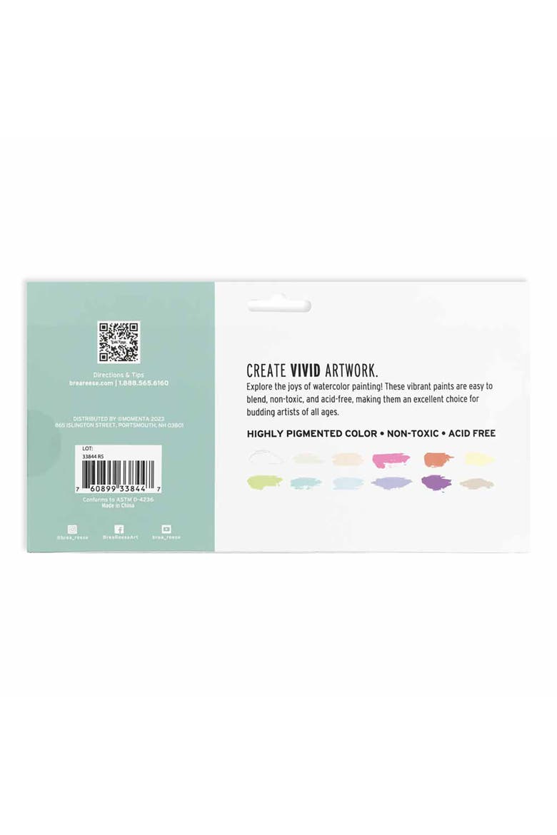 Professional Watercolor Paint Set Pastels 12 Tubes, Alternate, color, Multicolored