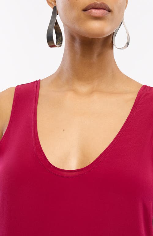 Another Tomorrow Silk Tank In Magenta