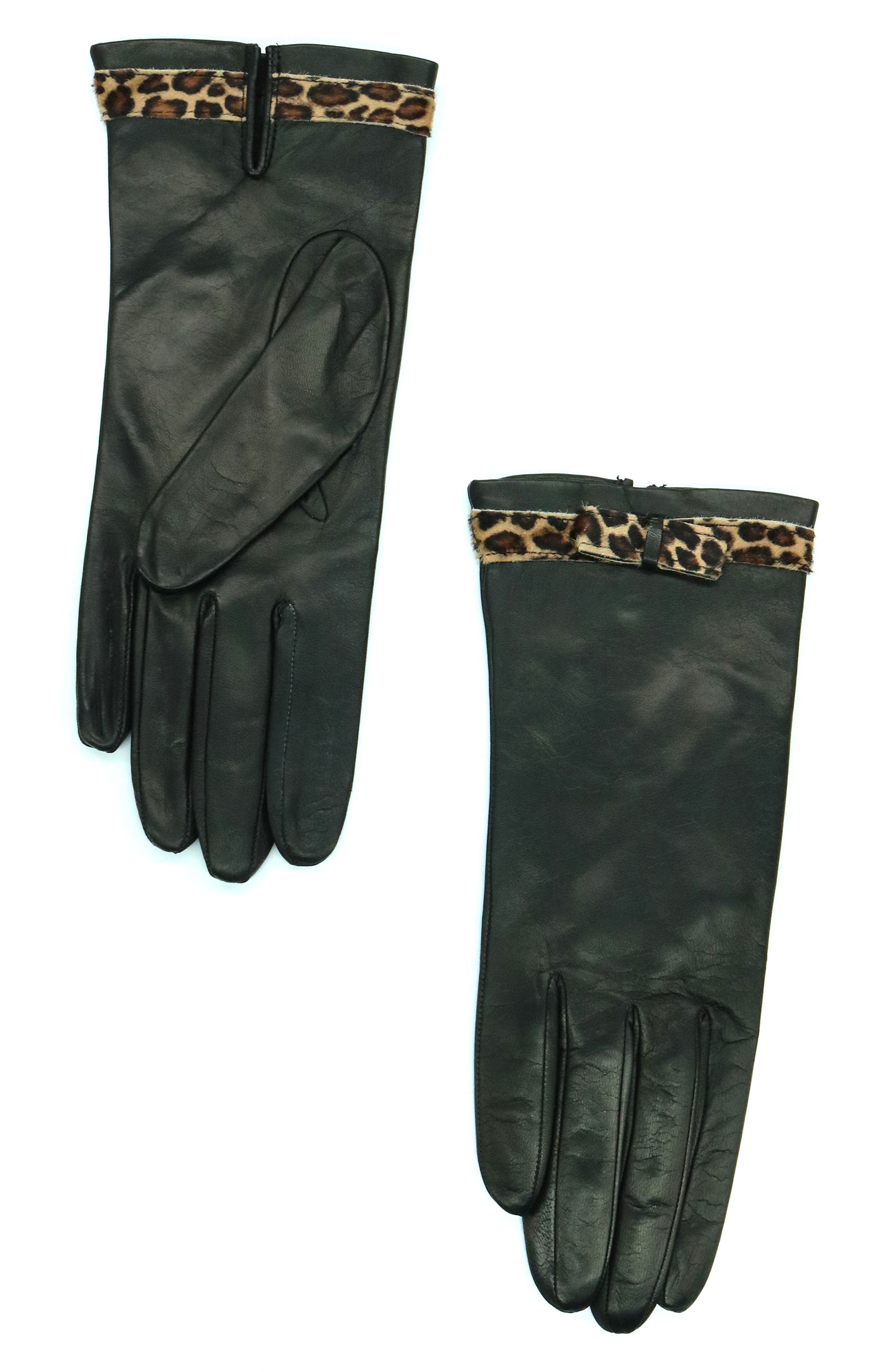 Portolano Leather & Genuine Calf Hair Gloves