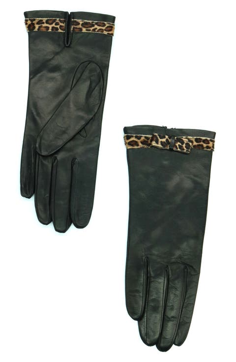 Leather & Genuine Calf Hair Gloves