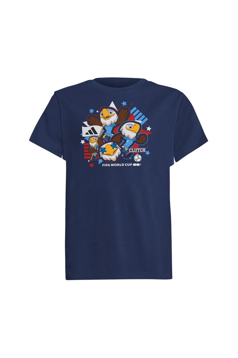 Youth adidas Navy USA FIFA World Cup 2026 Host Country Mascot T-Shirt, Main, color, Navy