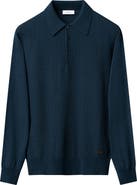 Eton Chevron Structure Long Sleeve Polo