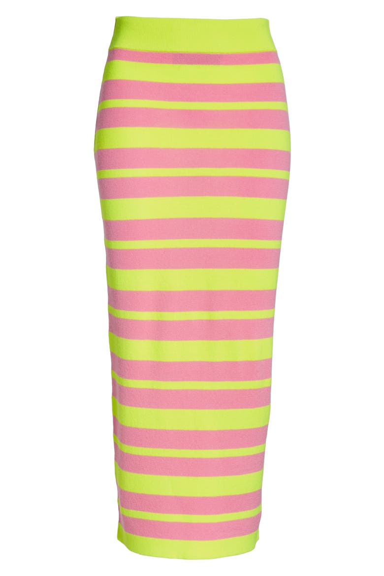 Stripe Knit Maxi Skirt, Alternate, color, LIME AND PINK COMBO