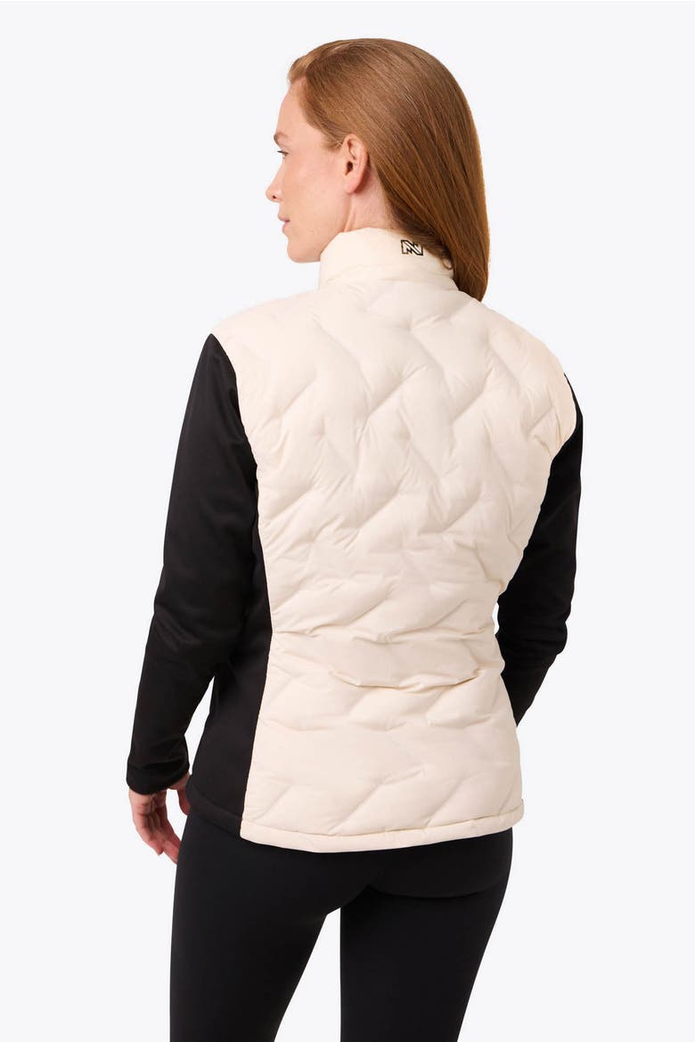 Aria Natural Down Hybrid Heated Jacket, Alternate, color, Black/Cream