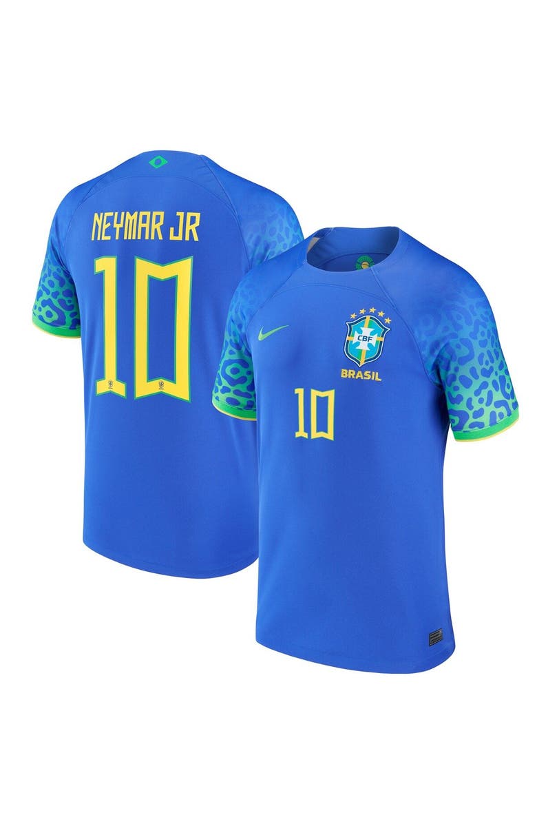 Nike Men's Nike Neymar Jr. Blue Brazil National Team 2022/23 Away Breathe Stadium Replica Player Jersey, Main, color,