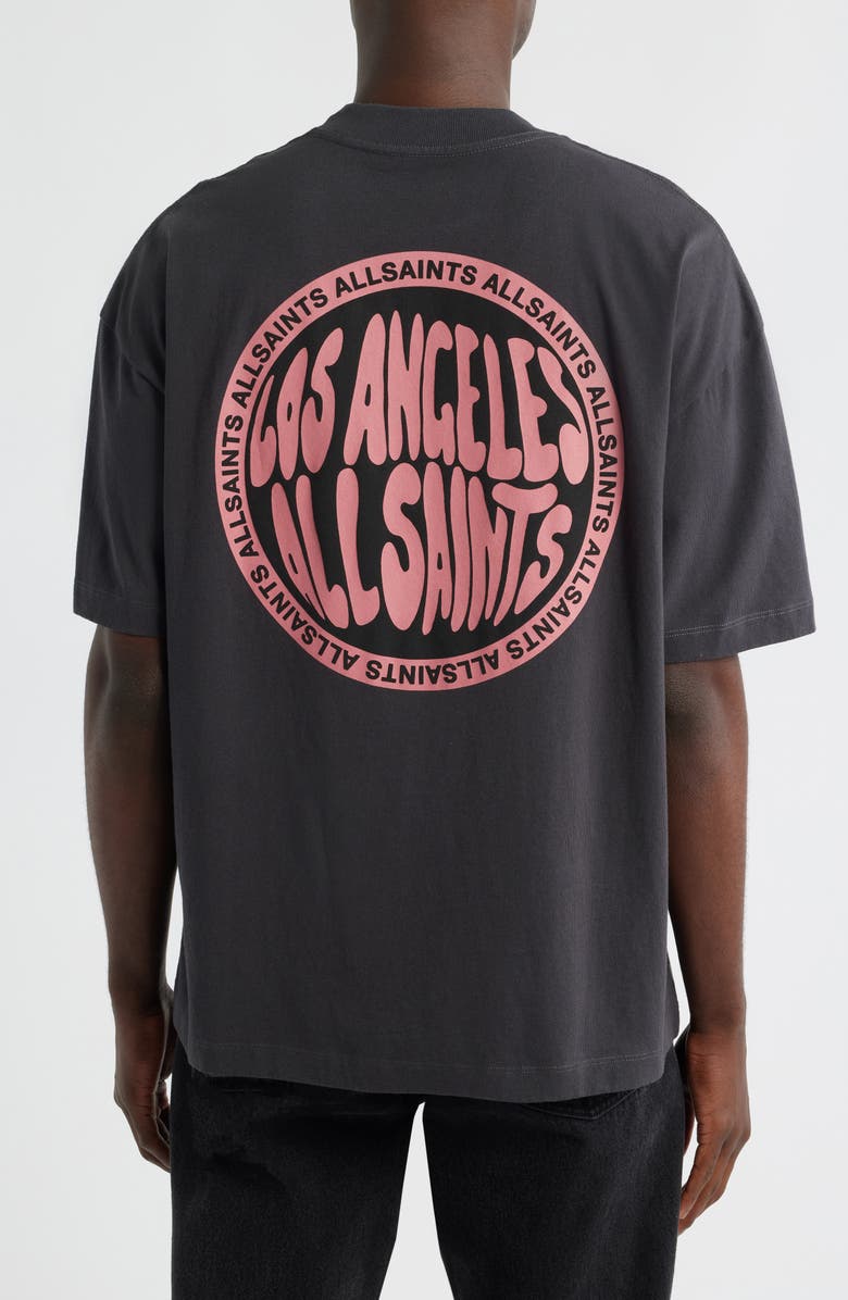 AllSaints Los Angeles Cotton Graphic T-Shirt, Alternate, color, Washed Black