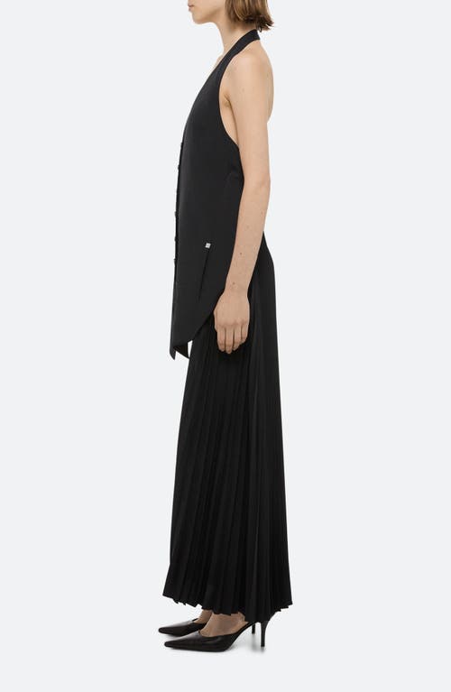 Helmut Lang Pleated Halter Vest Dress In Black