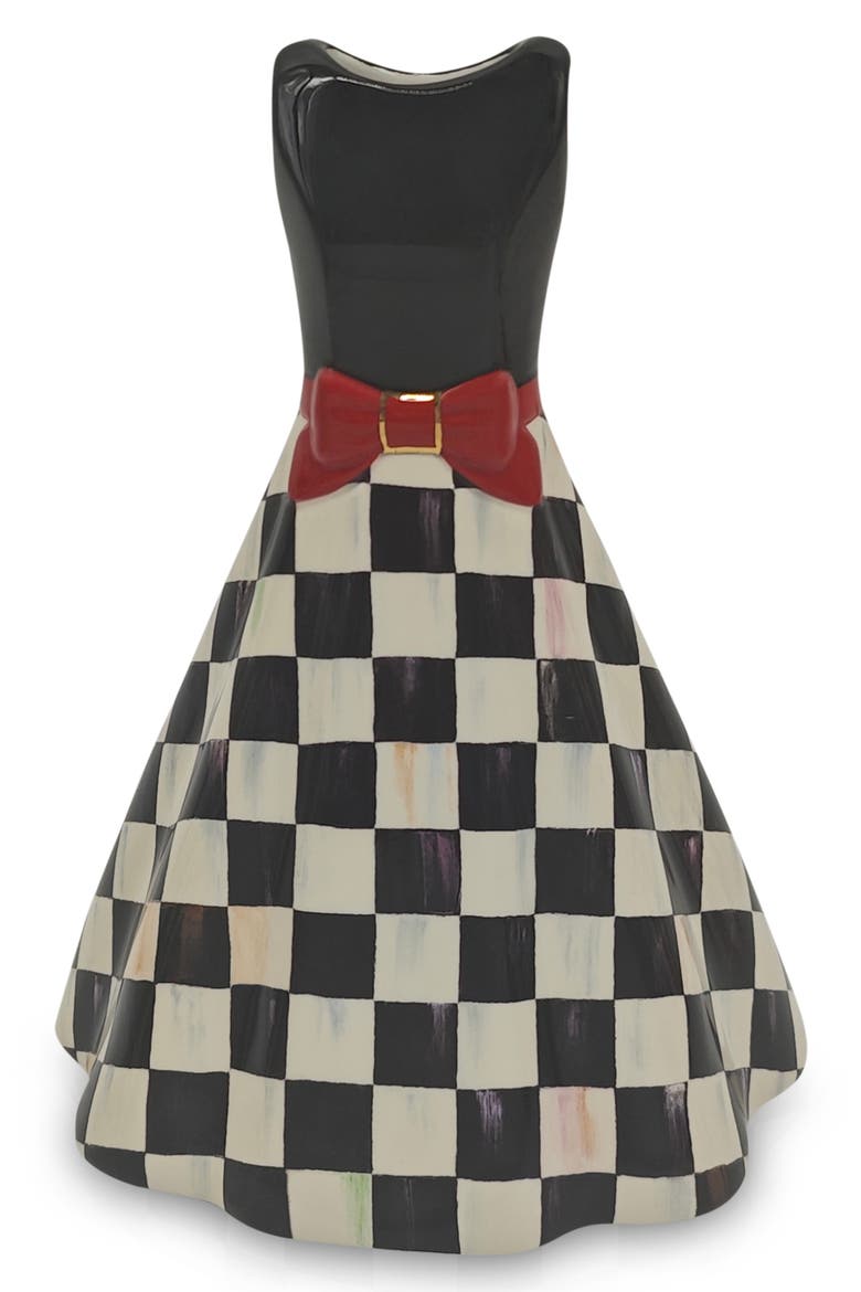 Mon Cheri Short Dress Ceramic Vase, Main, color, BLACK