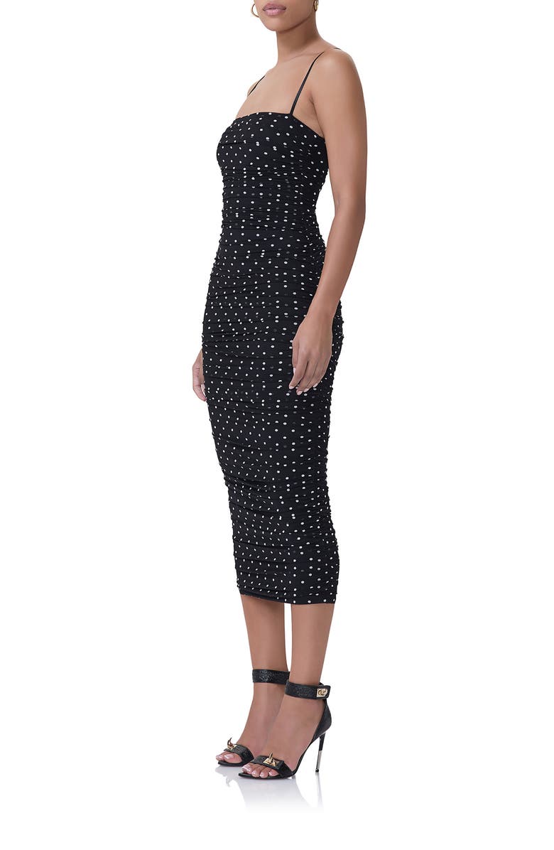 AFRM Hazel Ruched Mesh Midi Dress, Alternate, color, 