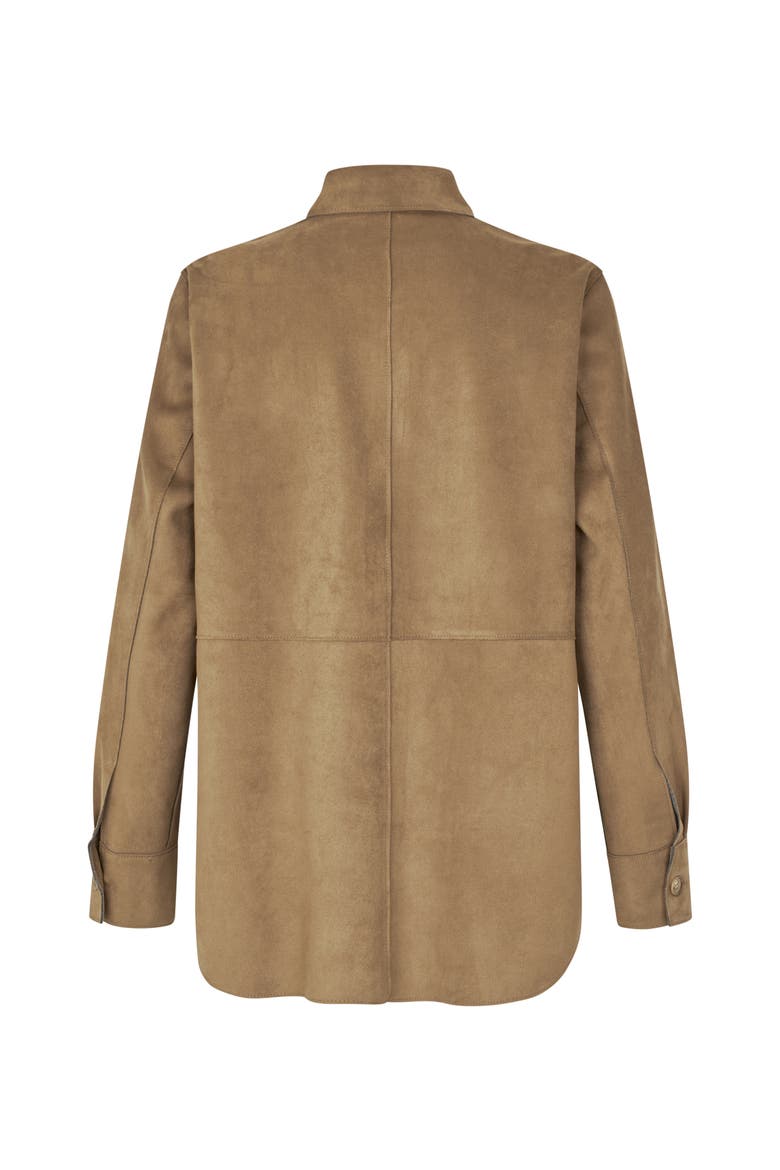 MaIvethra Faux Suede Shirt, Alternate, color, Otter