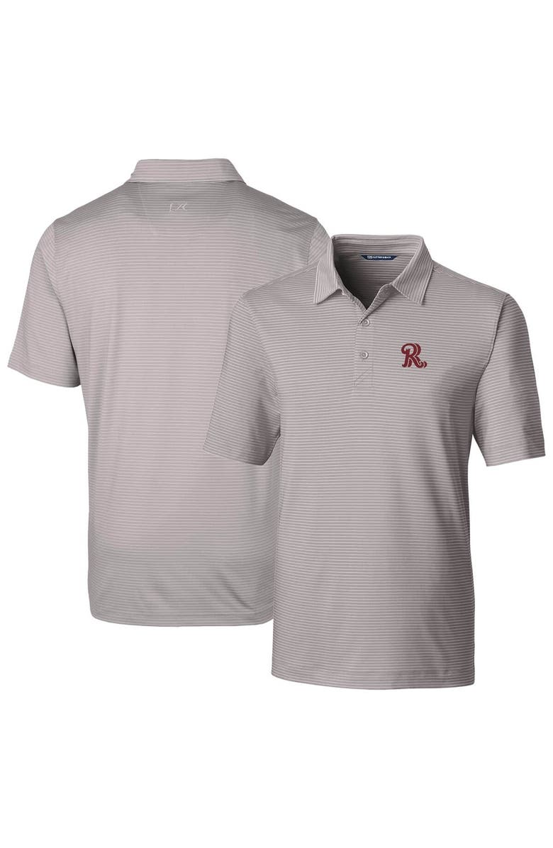 Cutter & Buck Men's Cutter & Buck  Gray Frisco RoughRiders Forge Pencil Stripe Stretch DryTec Polo, Main, color, 