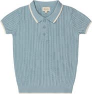 Ely's & Co. Looms Embroidered Trim Collection - Cable Knit Polo