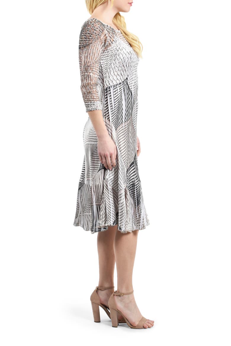 Charmeuse & Lace Dress, Alternate, color, ANTIQUE LEAF