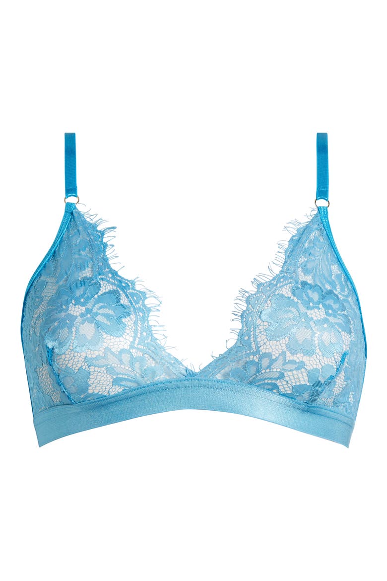 Triangle Lace Bralette, Alternate, color, BLUE