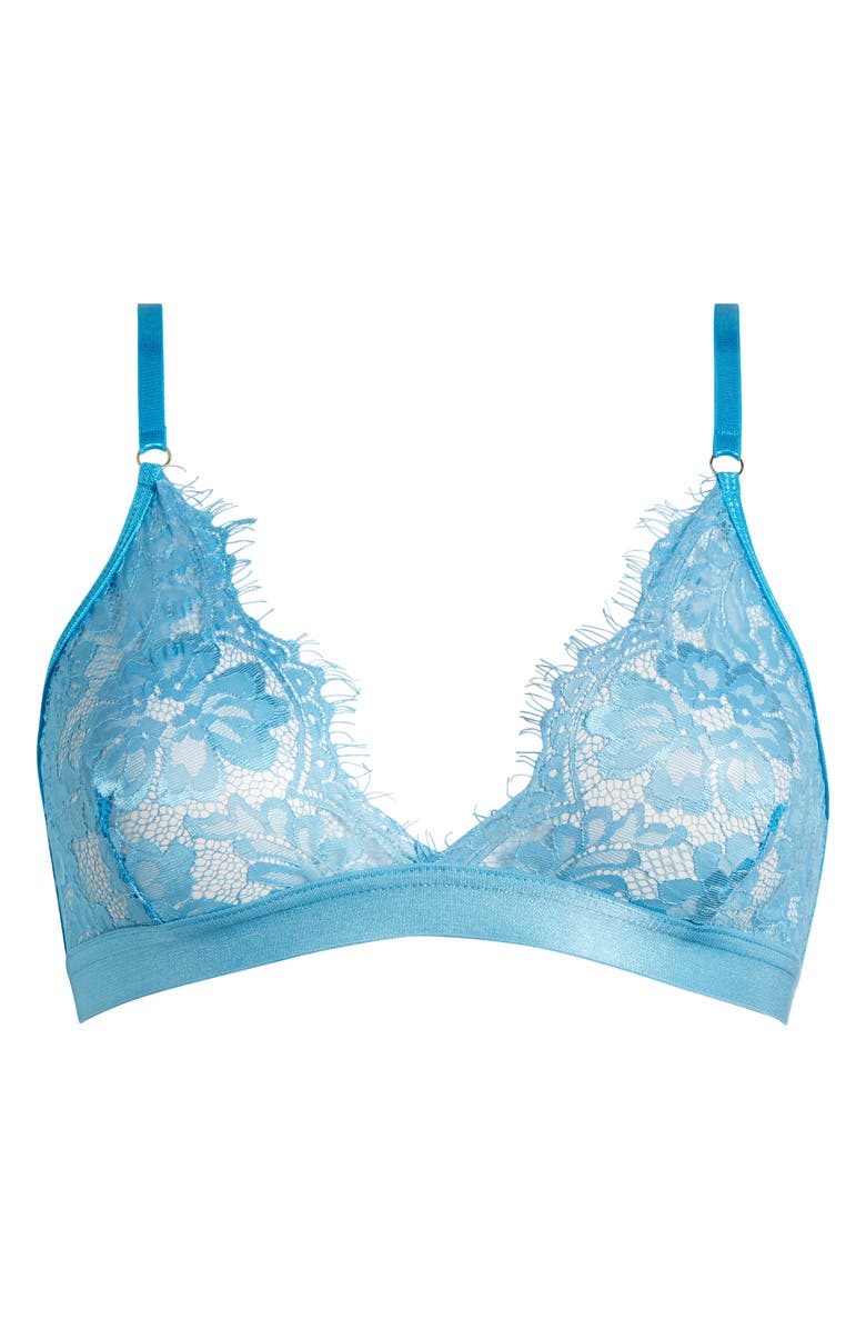 KILO BRAVA Triangle Lace Bralette, Alternate, color, Blue