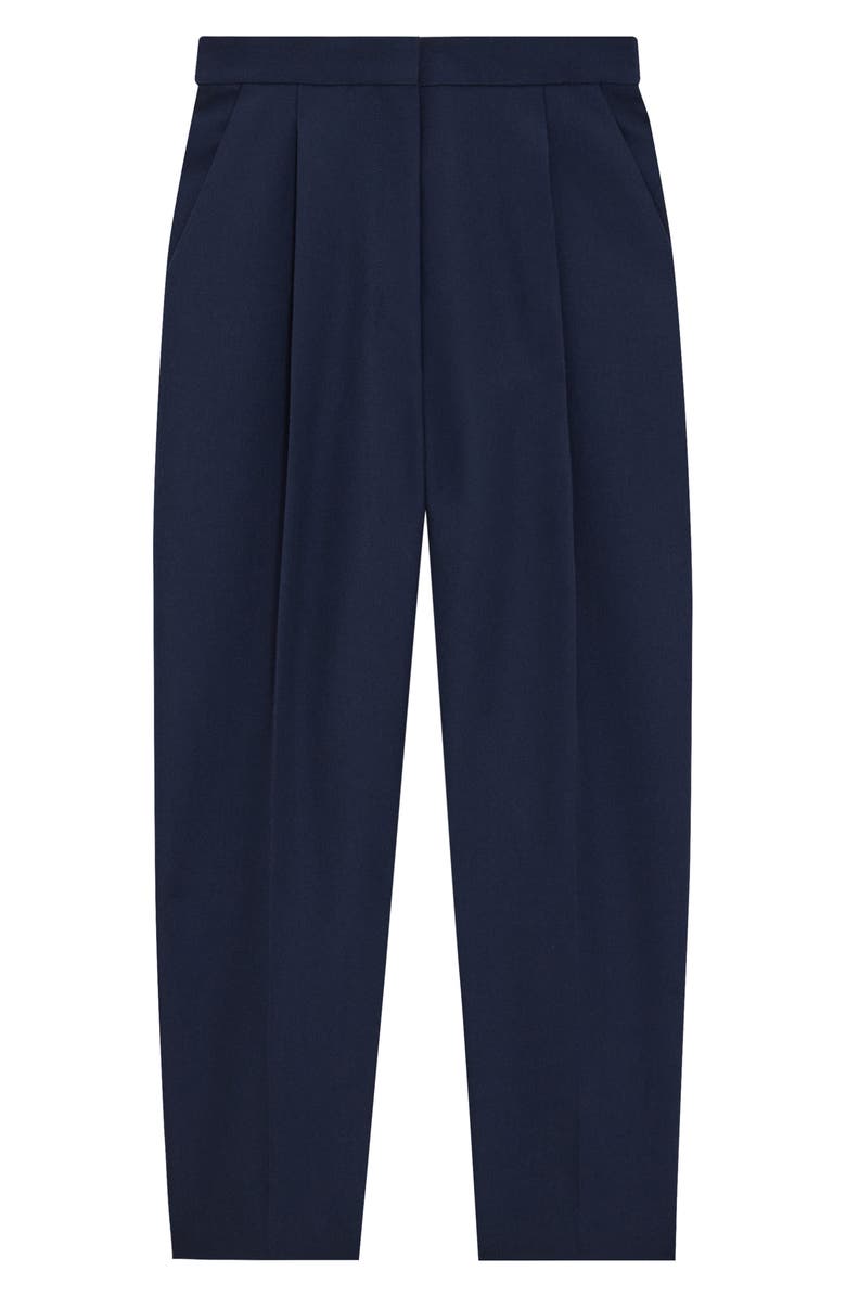 Theory Wool Blend Pleated Pants, Alternate, color, Nocturne Navy
