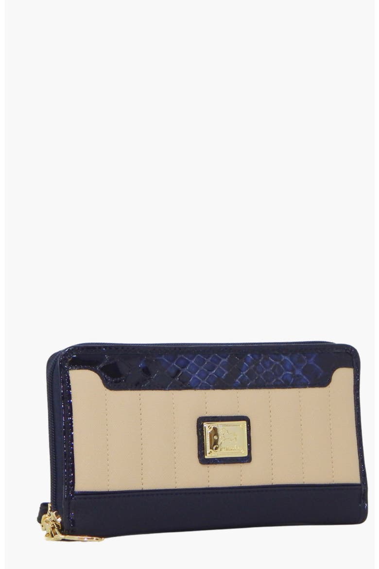 Grace Wristlet Wallet 213, Alternate, color, Navy / Beige