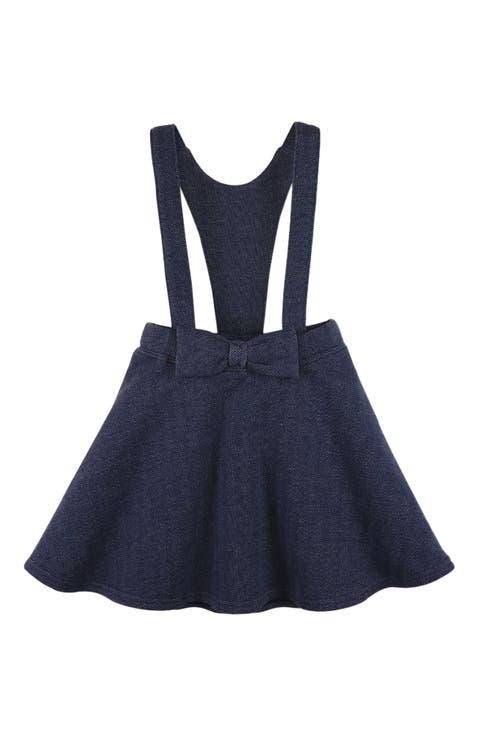 Baby Girls' Fleece Bow Front Suspender Skirt, Infant