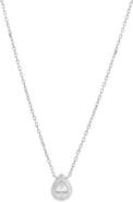 The Lovery Fine Jewelry CZ Pear Double Bezel Necklace