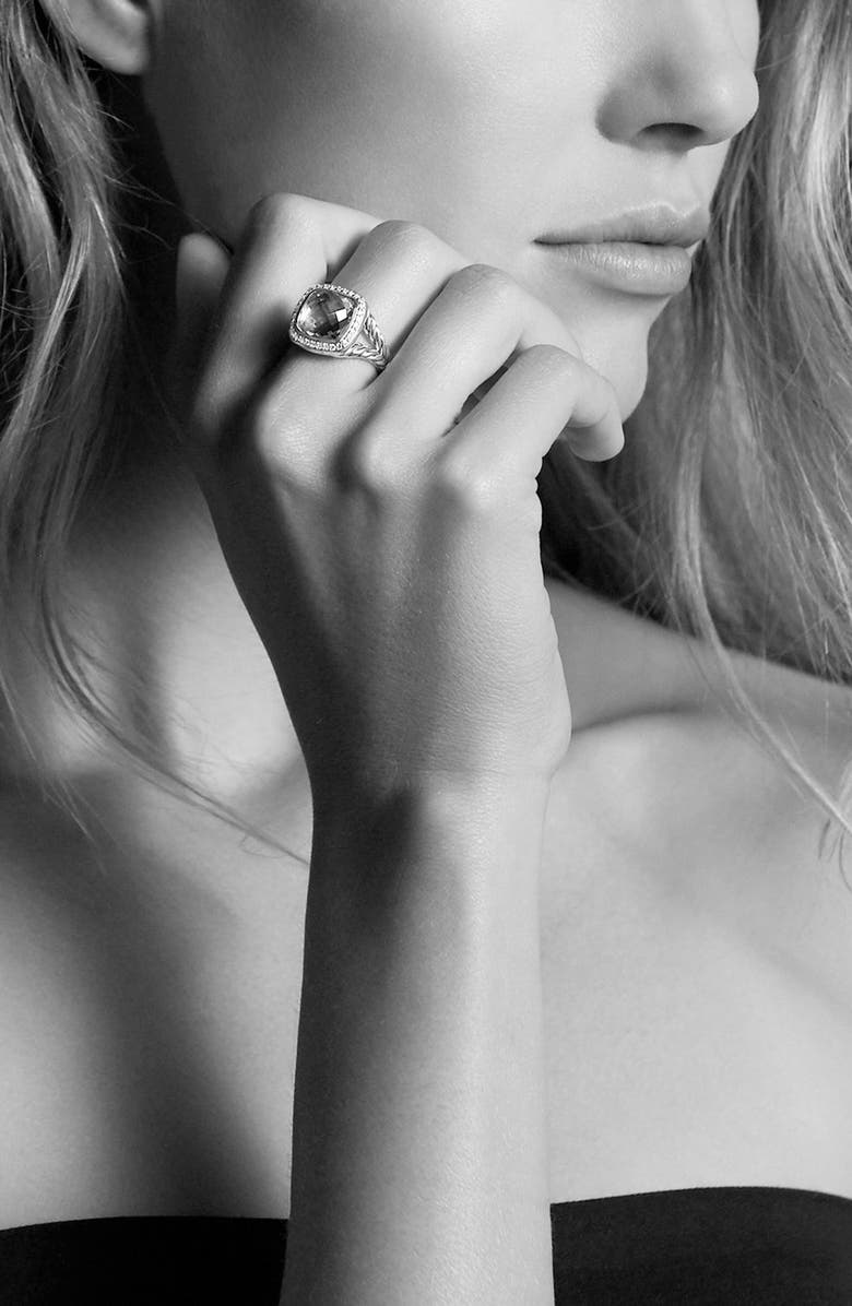 David Yurman Albion<sup>®</sup> Diamond Halo Sterling Silver Ring, Alternate, color,