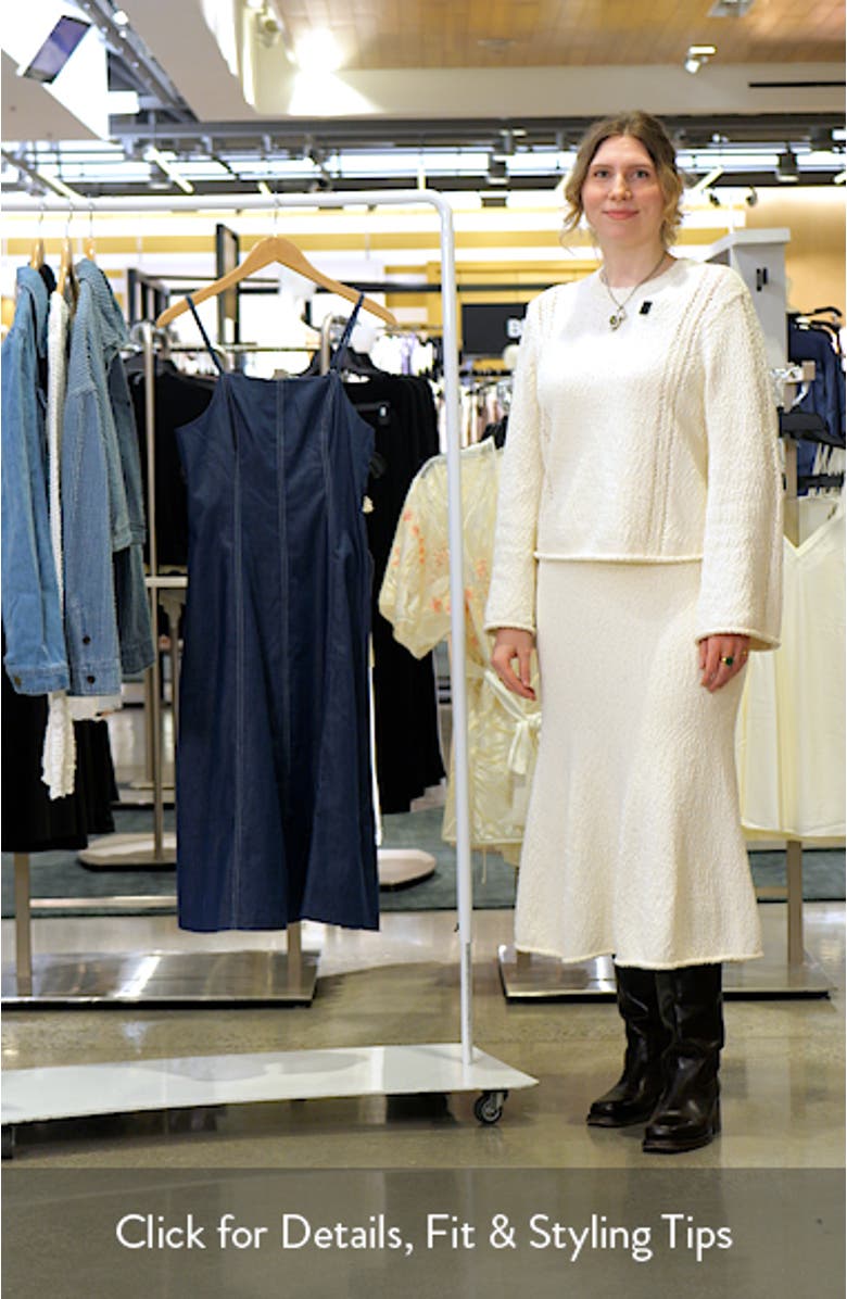 Topstitch Sleeveless Chambray Midi Dress, sales video thumbnail