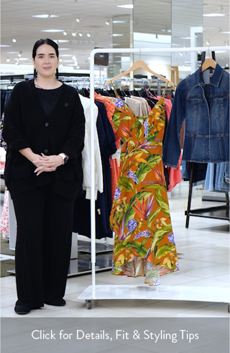 Floral Linen Wrap Dress, sales video thumbnail