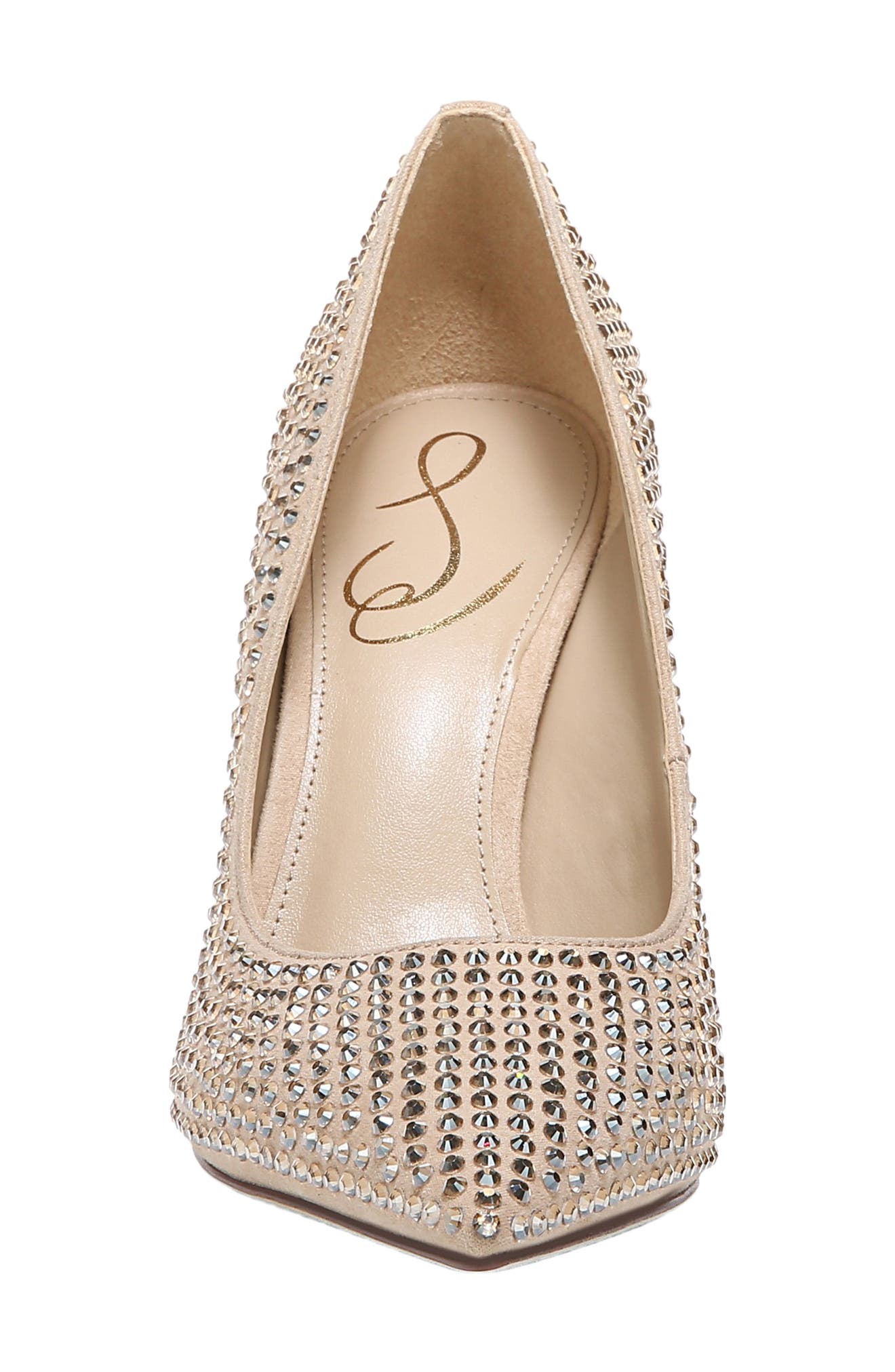 Antonia Glitz Crystal Fluted Heel Pump, Alternate, color, SESAME