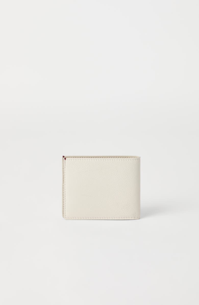 Brunello Cucinelli Calfskin wallet, Alternate, color, Ivory