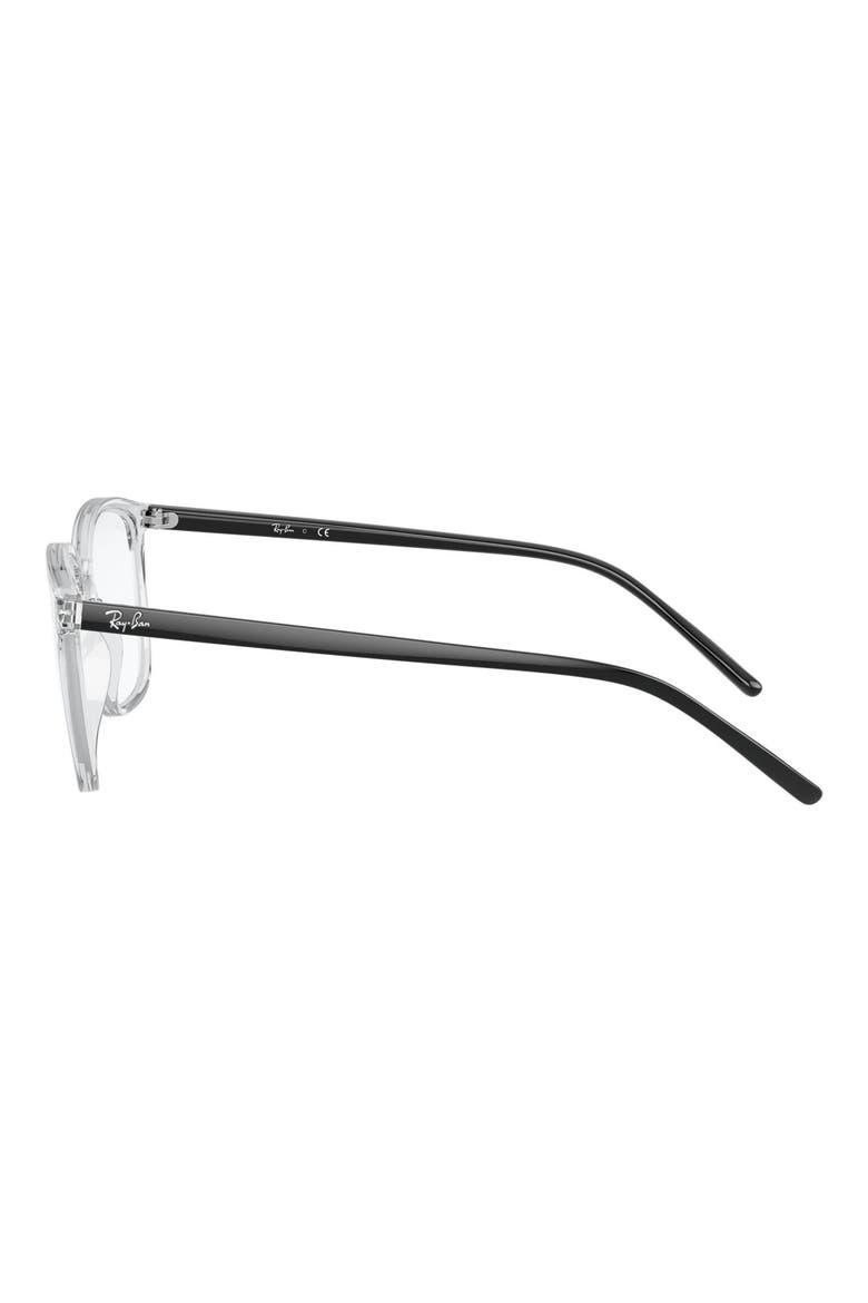 Unisex 52mm Square Optical Glasses, Alternate, color, TRANSPAREN