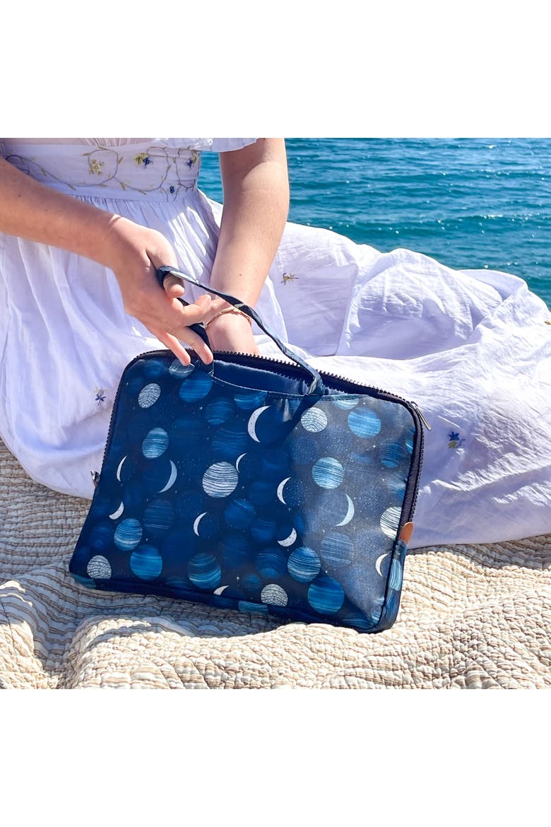 Poche Insulated Lunch Bag Sleeve Slim, Lightweight, and Portable with Handles & Pockets for Bento Boxes and Snacks, Alternate, color, Lunar Phases