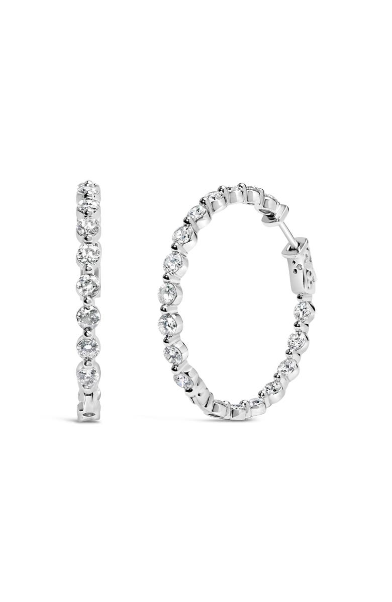 Haus of Brilliance 14K White Gold 5.00 Cttw Lab Grown Diamond Inside-Out Hoop Earring, Main, color, White