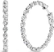 Haus of Brilliance 14K White Gold 5.00 Cttw Lab Grown Diamond Inside-Out Hoop Earring