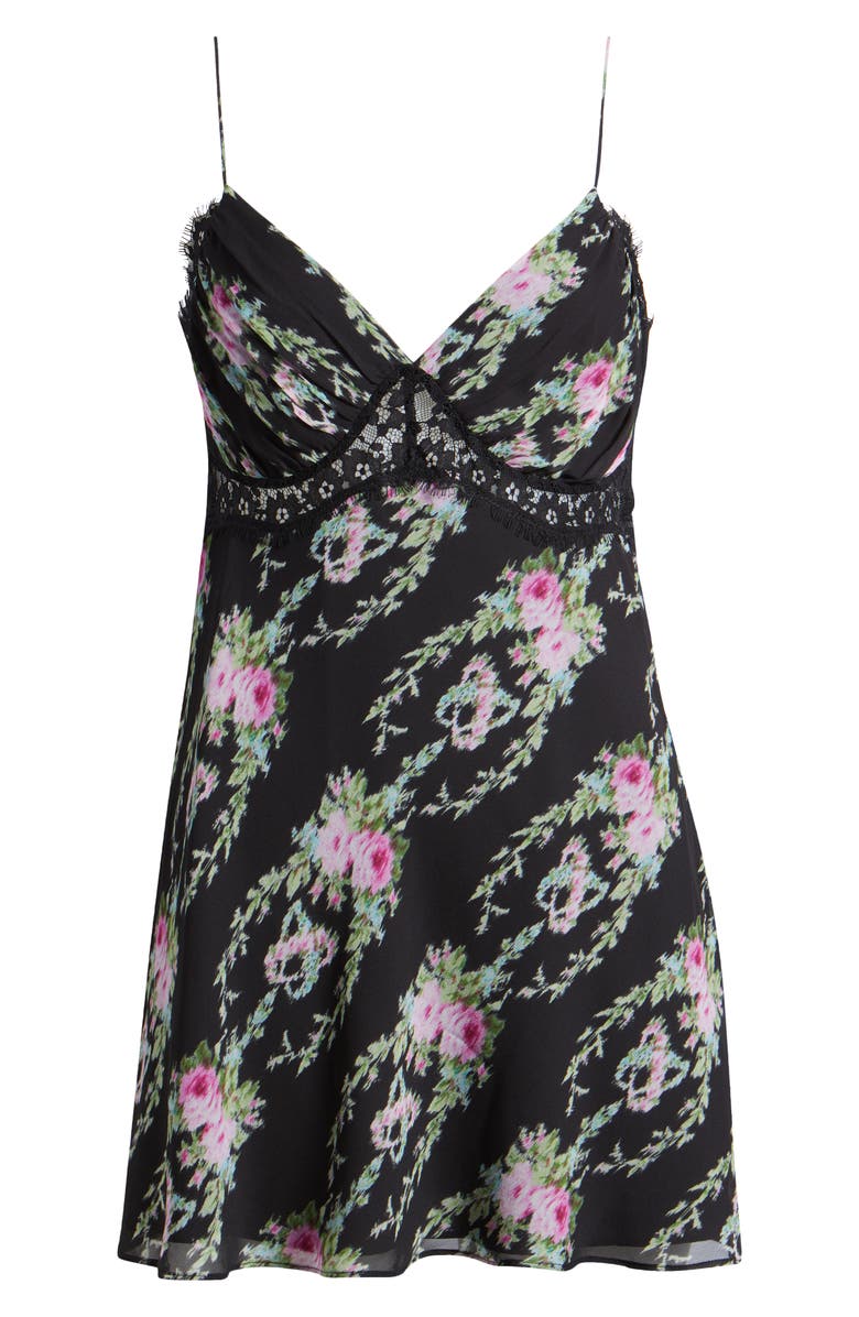 LoveShackFancy Etrune Floral Print Minidress, Alternate, color, 