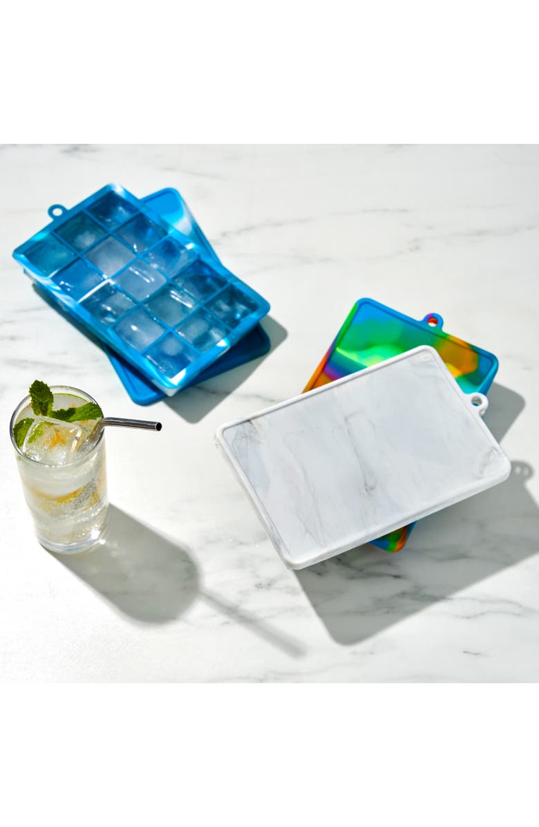 HOST 1.25" Ice Cube Tray with Lid, Alternate, color, Colored Marble