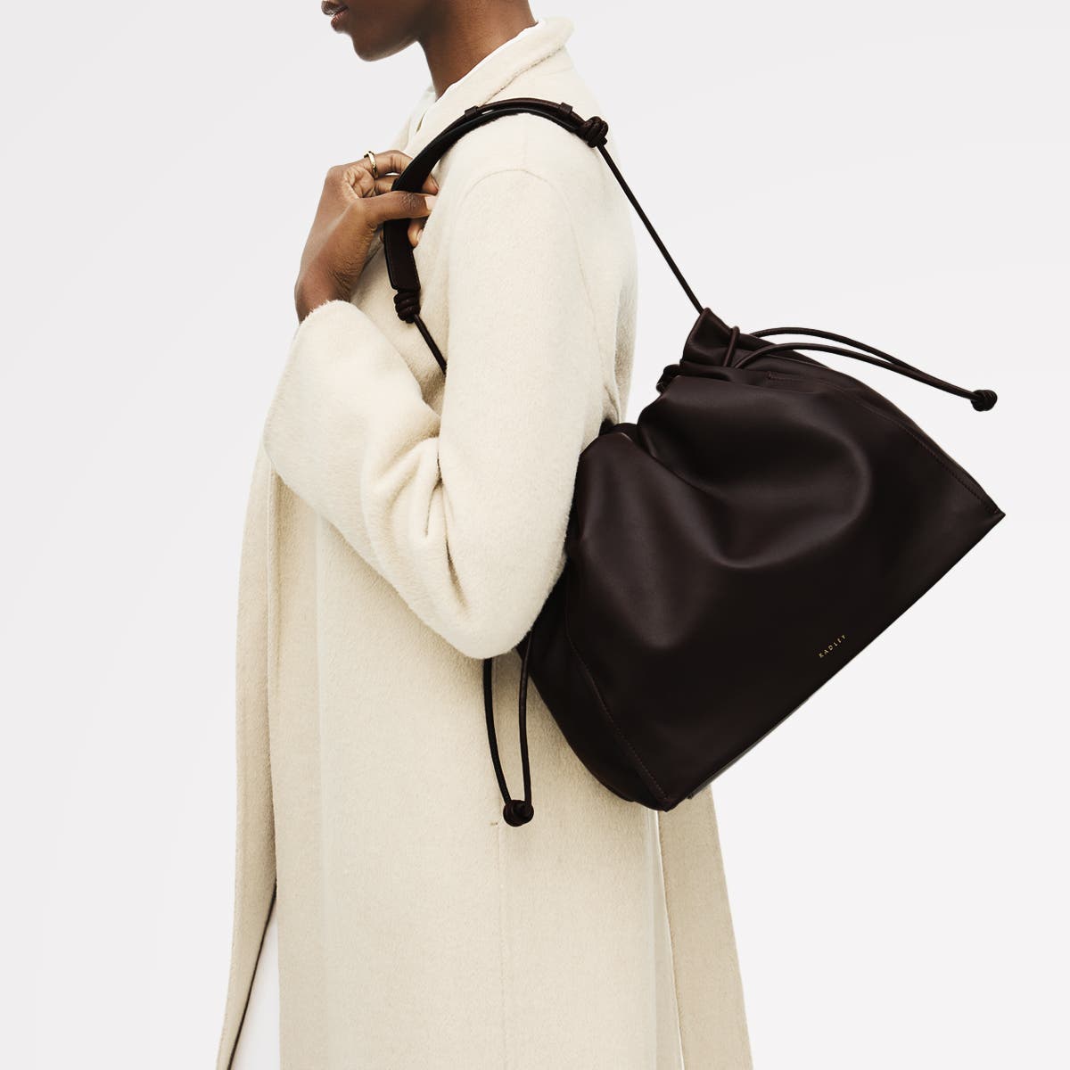 Radley The Roxburgh Large Drawstring Shoulder Bag, Alternate, color, Dark Oak