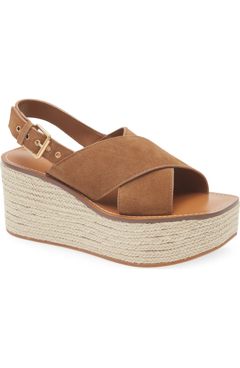 Madewell The Amee Wedge Sandal, Main, color, Aged Cognac