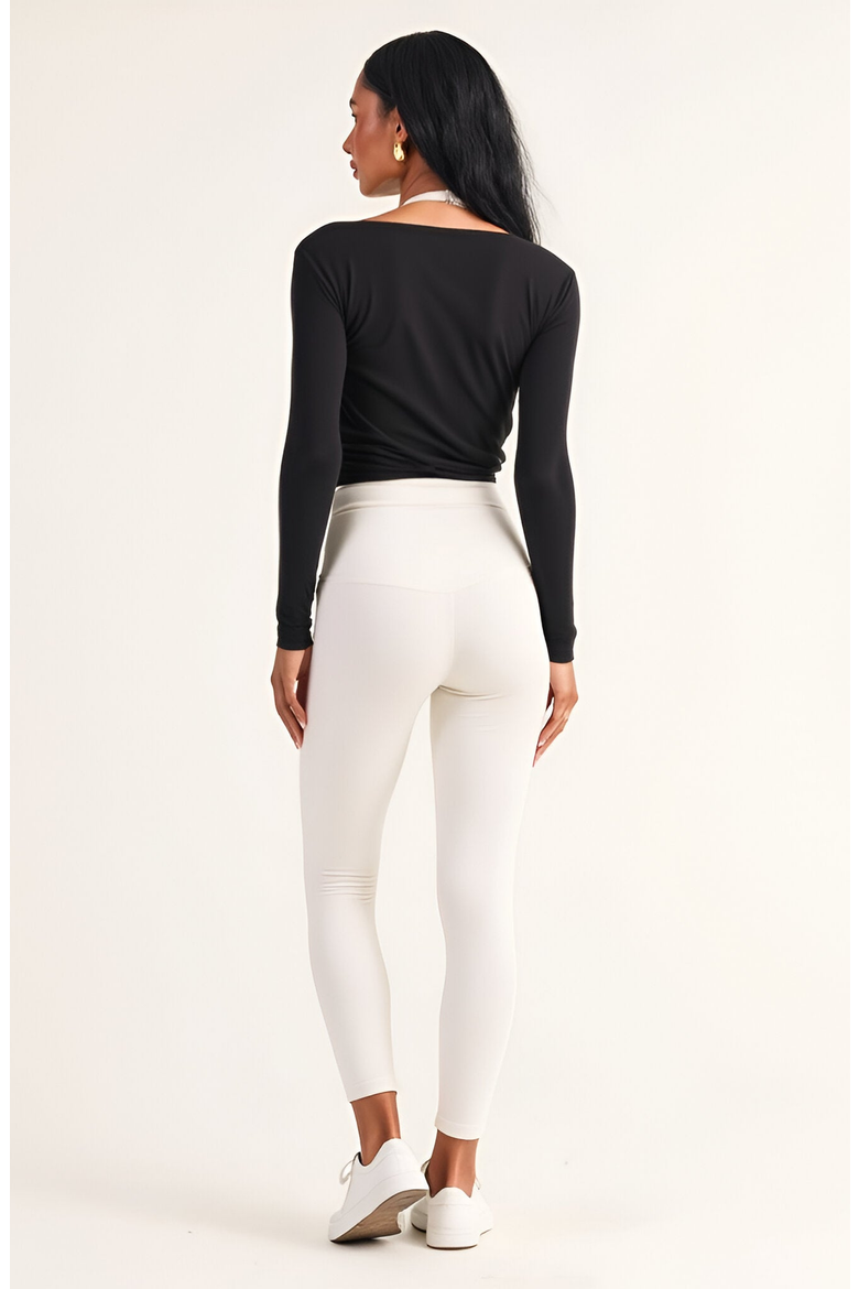 Wrap Front Long Sleeve Crop Top with Tie Waist Detail, Alternate, color, Black