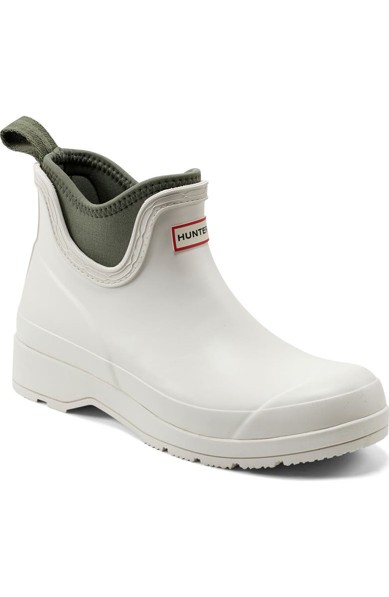 Hunter Waterproof Chelsea Rain Boot, Main, color, White/ Olive