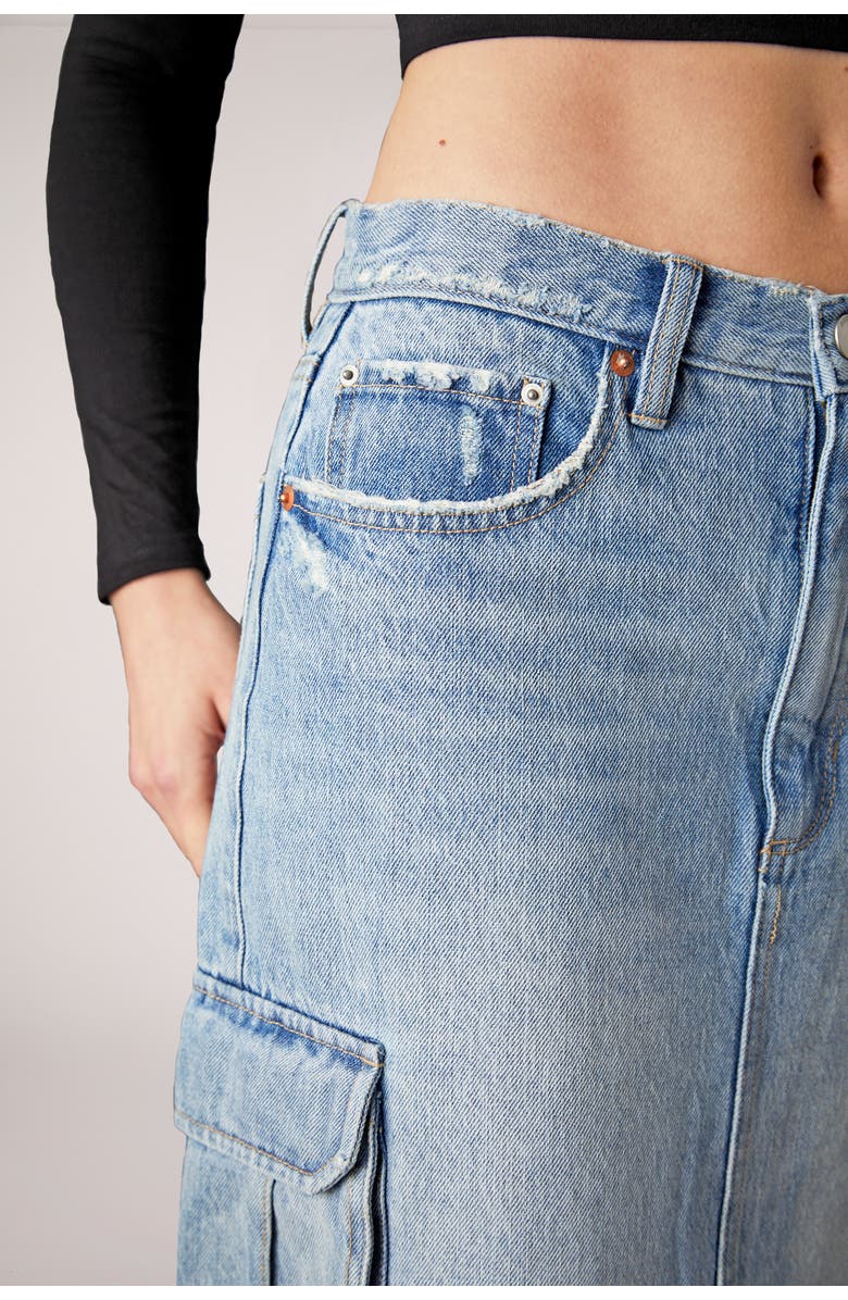 BLUE REVIVAL Major General Midi Skirt, Alternate, color, Crete