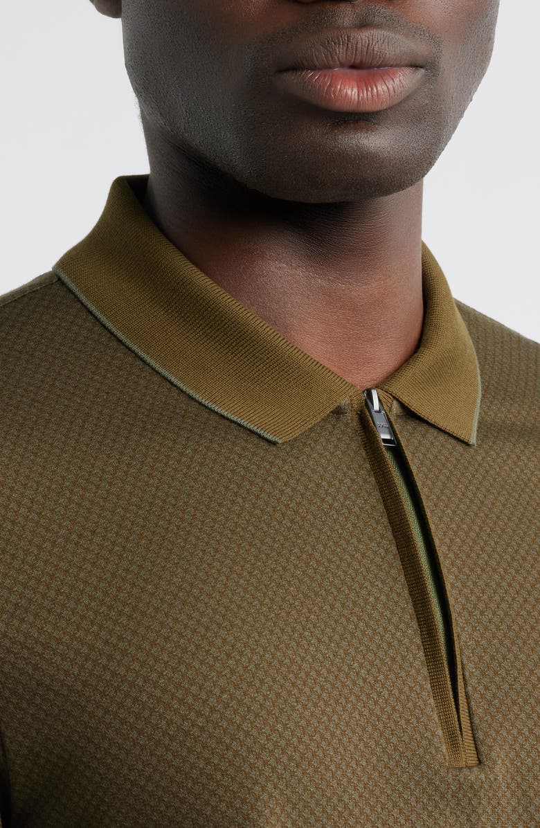 BOSS Peduzzi Half Zip Cotton Sweater, Alternate, color, Green