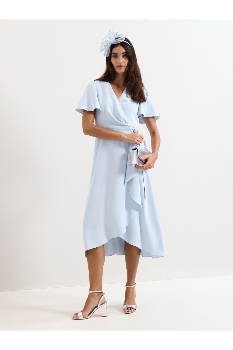 Julissa Short Sleeve Wrap Dress, Alternate, color, Pale Blue