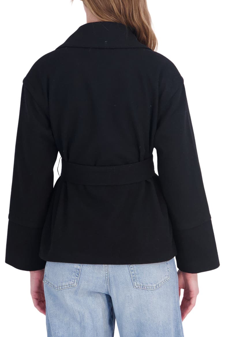 Short Wrap Coat, Alternate, color, BLACK