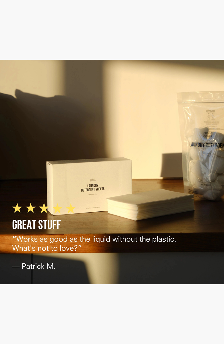 PUBLIC GOODS Laundry Detergent Sheets, Alternate, color, Fragrance Free