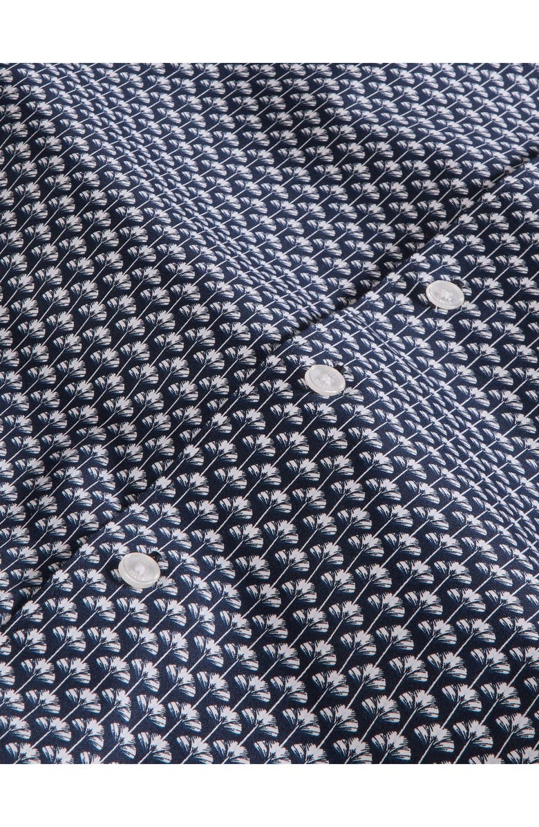 Ted Baker Soren Ginkgo Print Stretch Cotton Dress Shirt, Alternate, color, Sky Captain