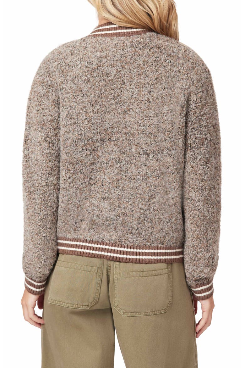 Bouclé Bomber Jacket, Alternate, color, MEDIUM BROWN