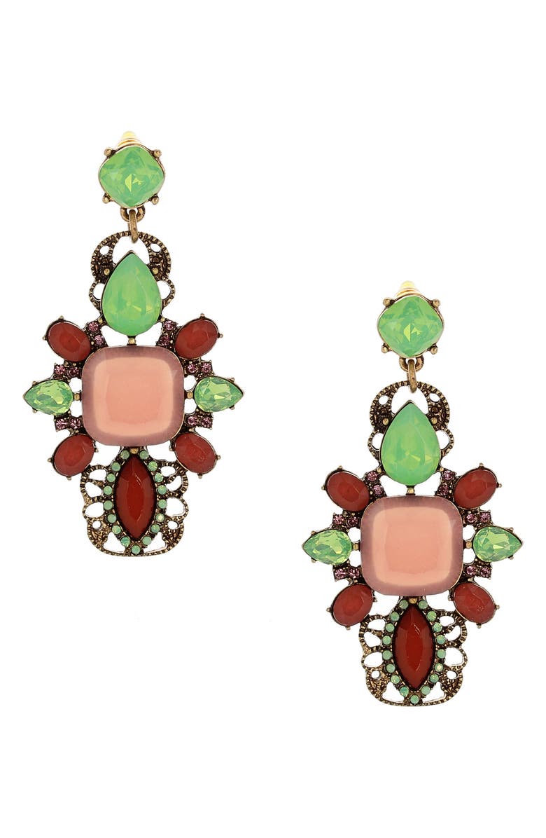 OLIVIA WELLES Beila Collage Drop Earrings, Main, color, Burnished Gold / Multi