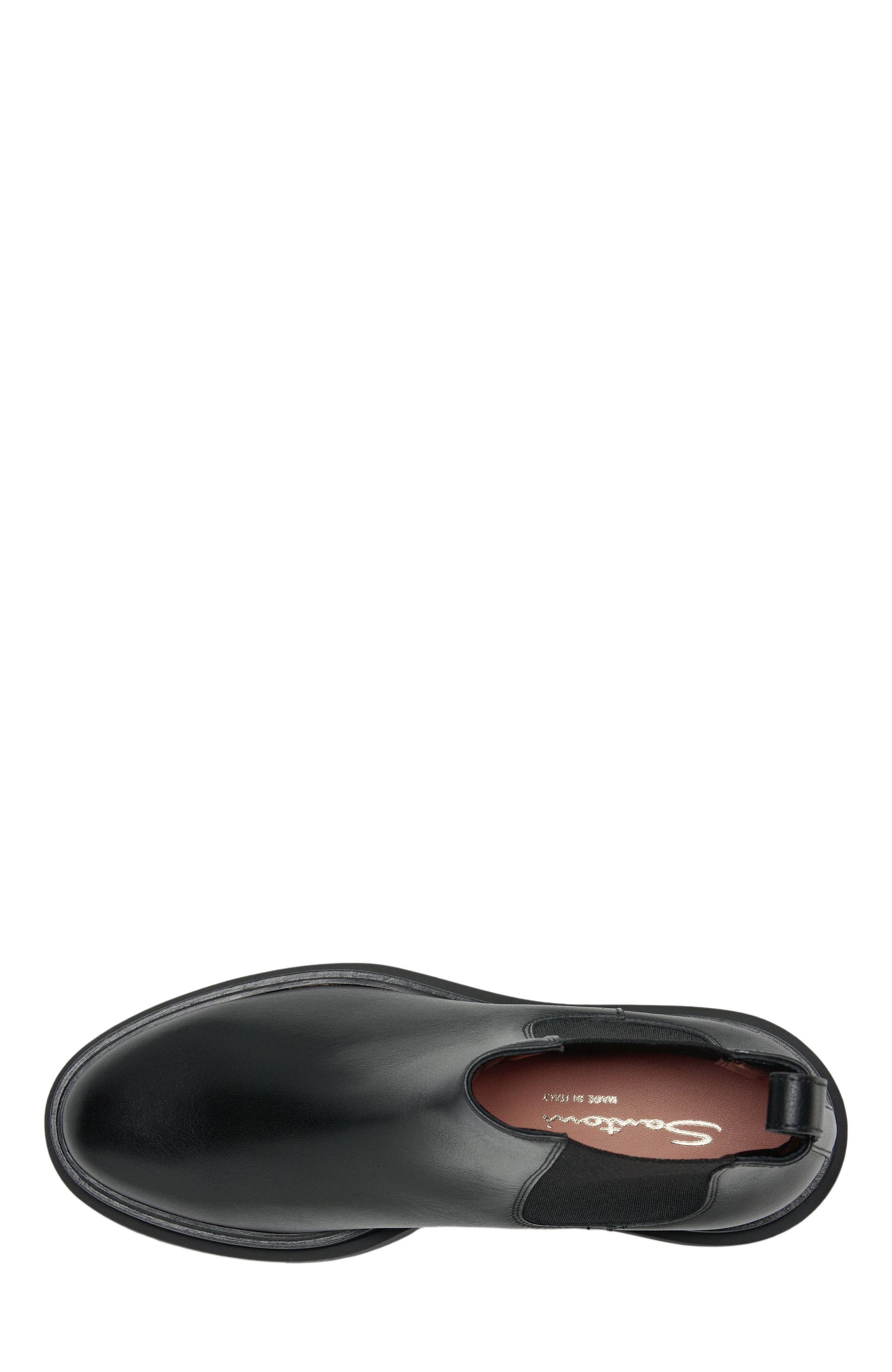Santoni Women's leather Chelsea boot, Alternate, color, Black
