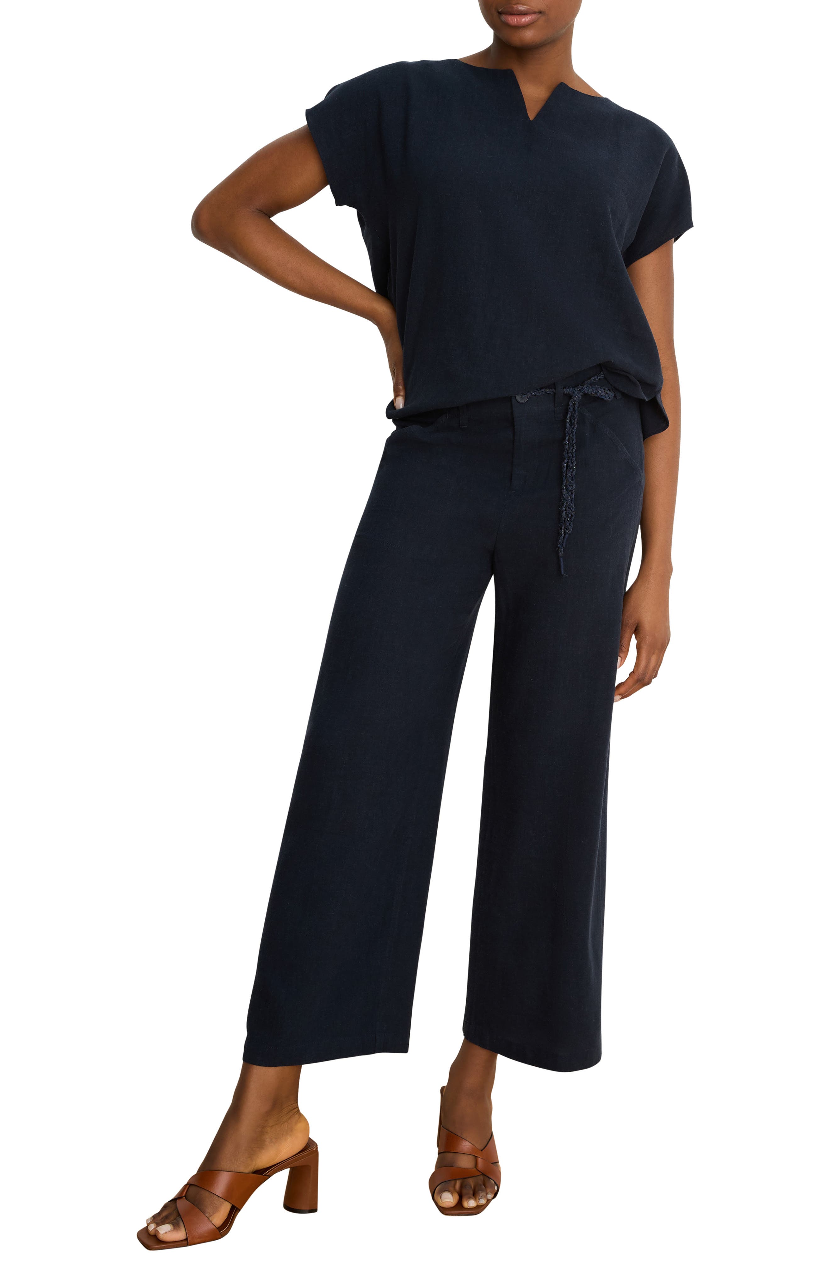 Rumba Linen Blend Split Neck Top - image 2