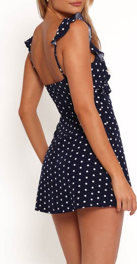 Ebont Polka Dot Ruffle Minidress